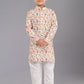 Kurta Pyjama Polyester Off White Digital Print Kids