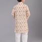 Kurta Pyjama Polyester Off White Digital Print Kids