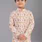 Kurta Pyjama Polyester Off White Digital Print Kids