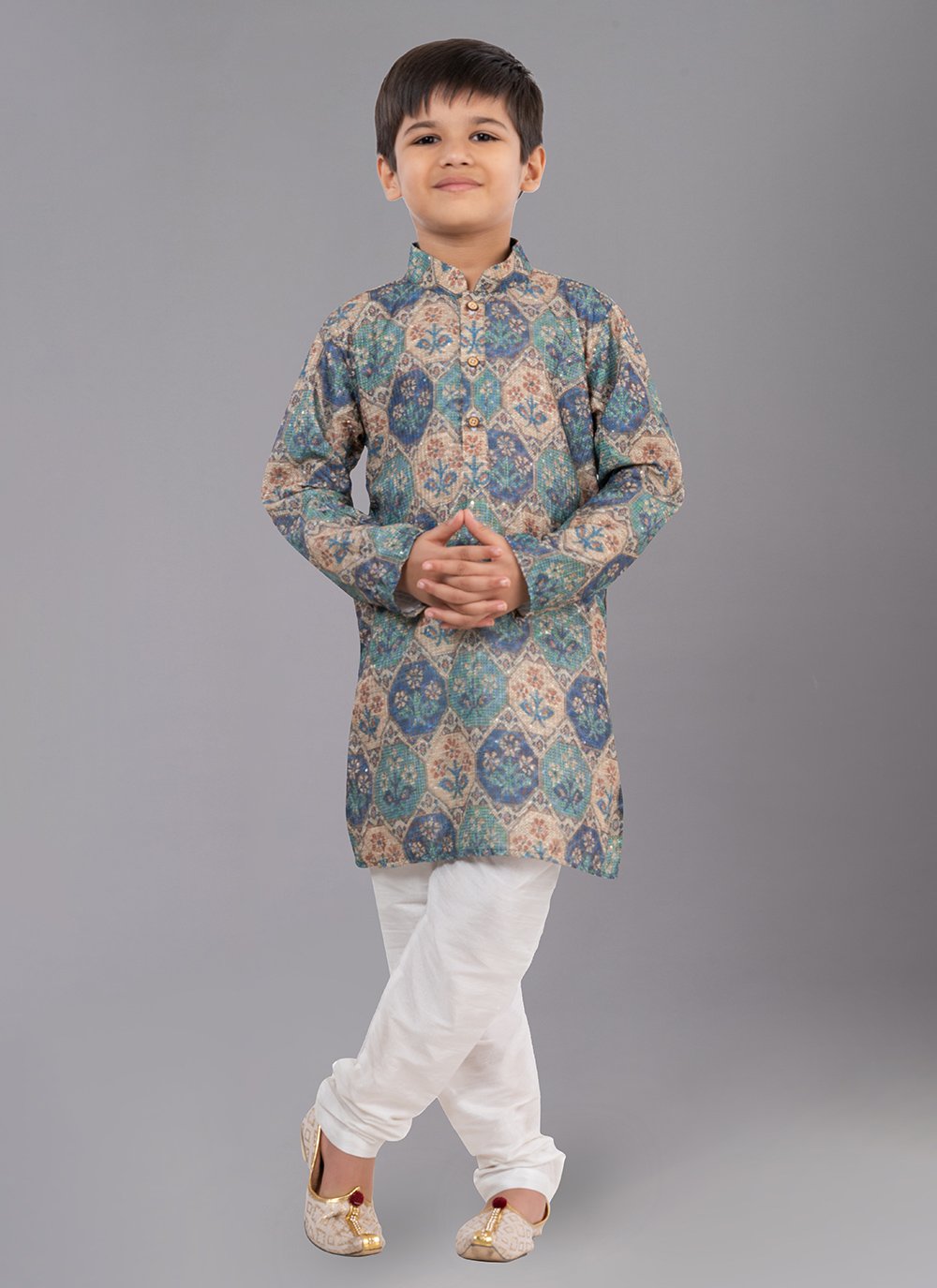 Kurta Pyjama Polyester Multi Colour Digital Print Kids