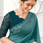 Classic Polyester Turquoise Digital Print Saree