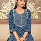 Casual Kurti Rayon Blue Bandhej Kurtis