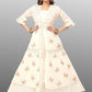 Designer Gown Cotton Cream Floral Patch Gown
