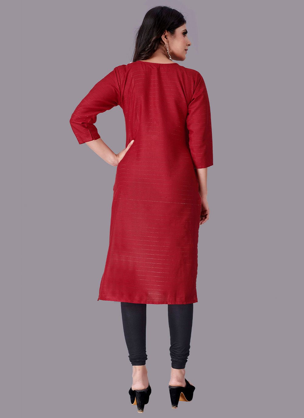 Party Wear Kurti Cotton Red Print Kurtis