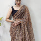 Classic Net Brown Print Saree