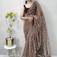 Classic Net Brown Print Saree