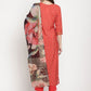 Salwar Suit Crepe Silk Orange Print Salwar Kameez