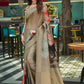 Traditional Saree Silk Brown Print Saree