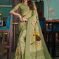 Classic Silk Green Print Saree