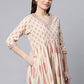 Casual Kurti Cotton Beige Print Kurtis