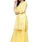 Straight Salwar Suit Blended Cotton Yellow Print Salwar Kameez