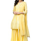 Straight Salwar Suit Blended Cotton Yellow Print Salwar Kameez