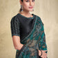 Contemporary Brasso Green Print Saree