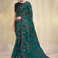 Contemporary Brasso Green Print Saree