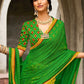 Classic Brasso Green Yellow Print Saree
