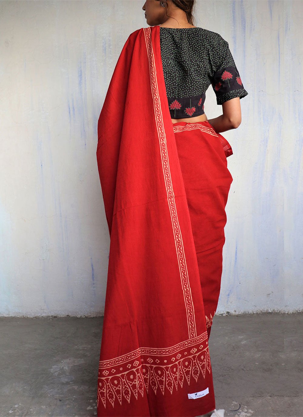 Casual Cotton Red Print Saree