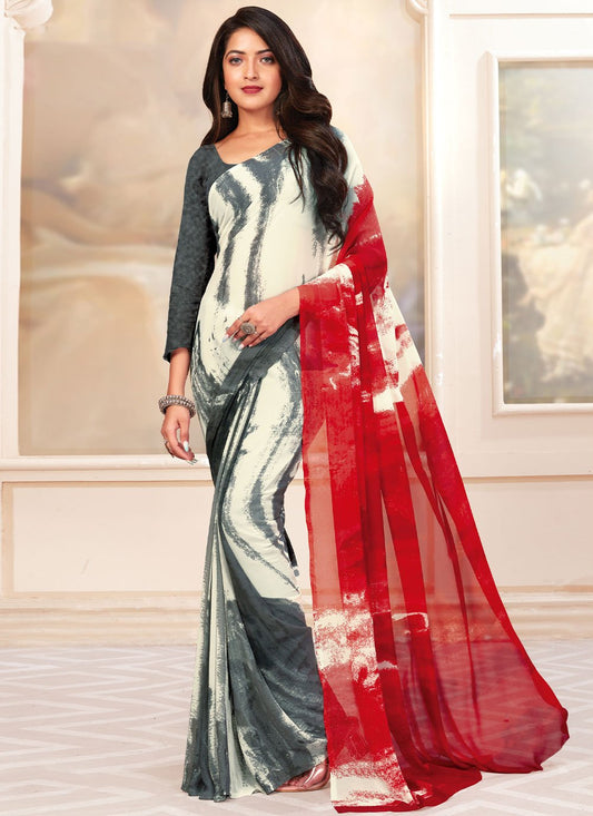 Classic Georgette Multi Colour Print Saree