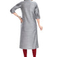 Casual Kurti Silk Blend Grey Print Kurtis