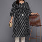 Casual Kurti Cotton Black Print Kurtis