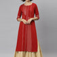 Casual Kurti Faux Crepe Red Print Kurtis