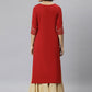 Casual Kurti Faux Crepe Red Print Kurtis