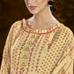 Palazzo Salwar Suit Pashmina Cream Print Salwar Kameez