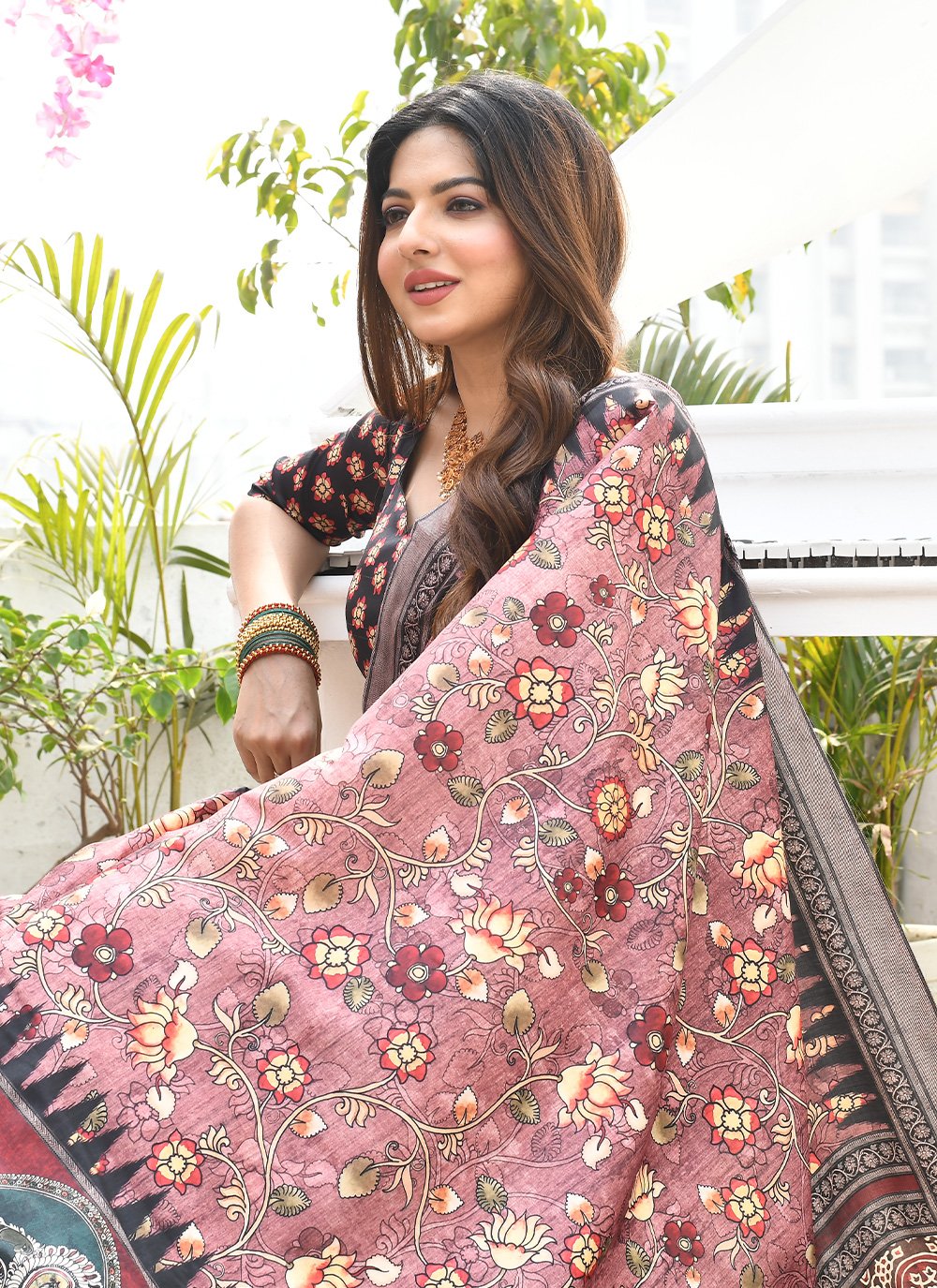 Classic Cotton Silk Multi Colour Print Saree