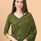 Contemporary Silk Viscose Green Print Saree