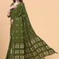 Contemporary Silk Viscose Green Print Saree