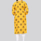 Casual Kurti Cotton Yellow Print Kurtis