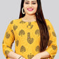 Casual Kurti Cotton Yellow Print Kurtis