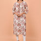 Designer Kurti Cotton Off White Print Kurtis