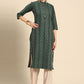 Designer Kurti Cotton Green Print Kurtis