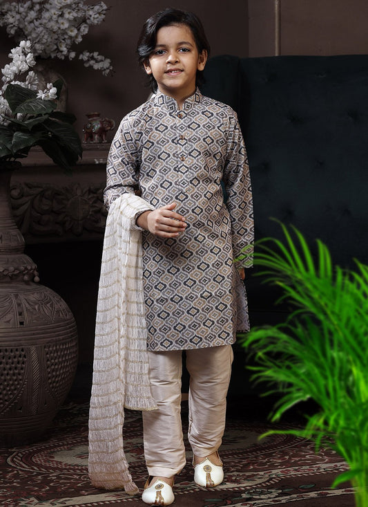 Kurta Pyjama Cotton Multi Colour Print Kids