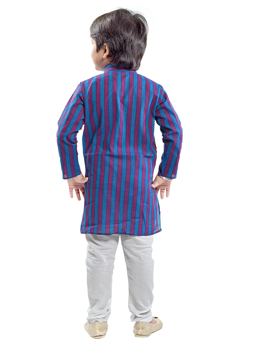 Kurta Pyjama Cotton Blue Print Kids