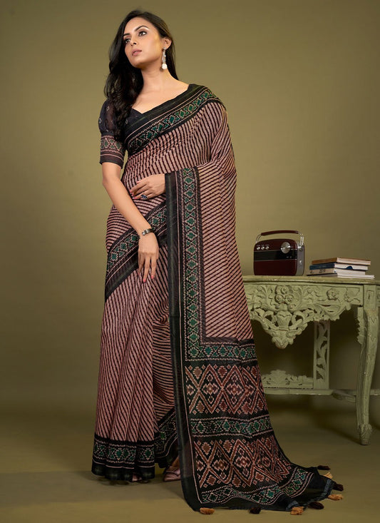 Classic Cotton Multi Colour Print Saree