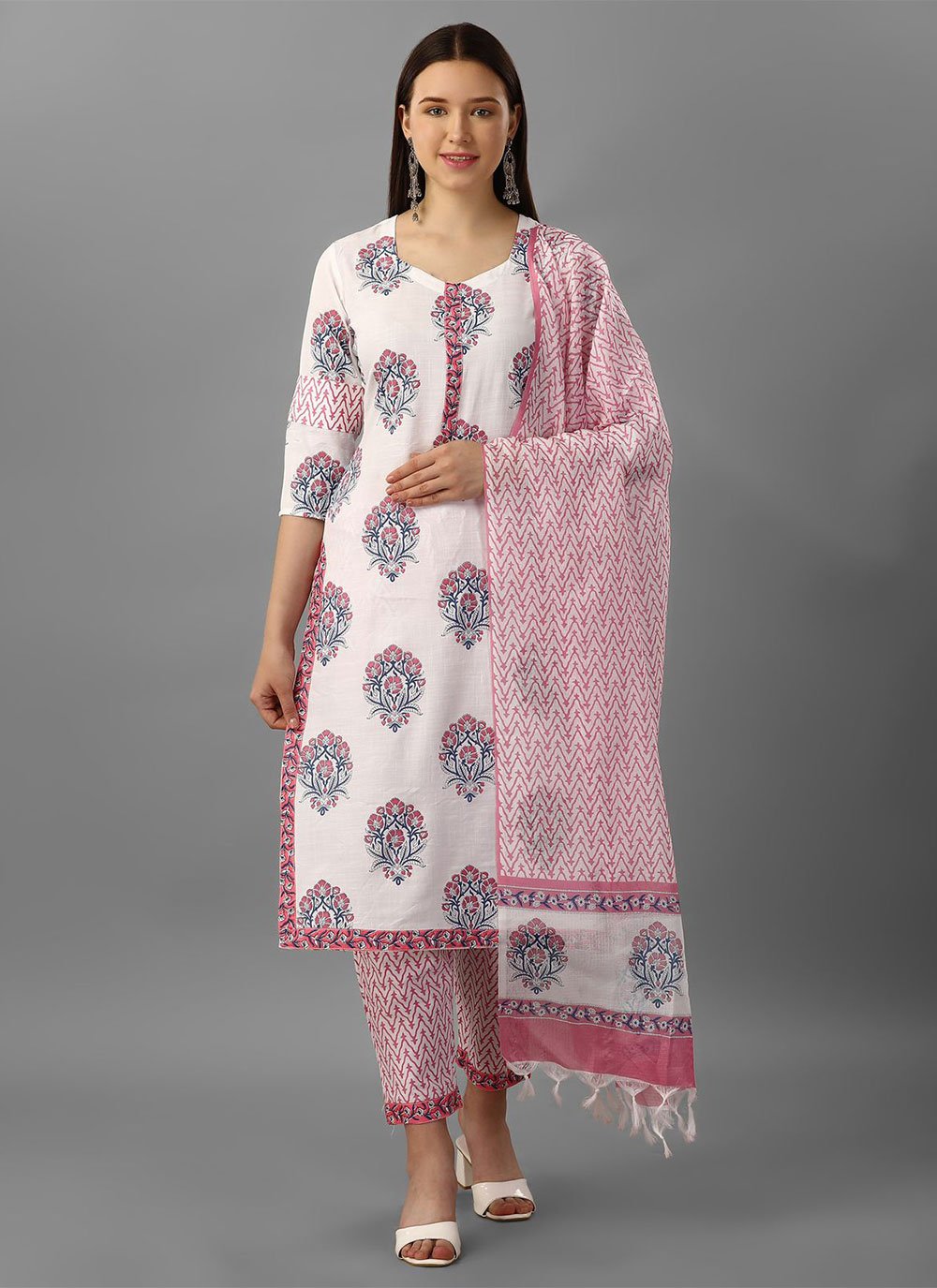 Pant Style Suit Cotton Multi Colour Print Salwar Kameez