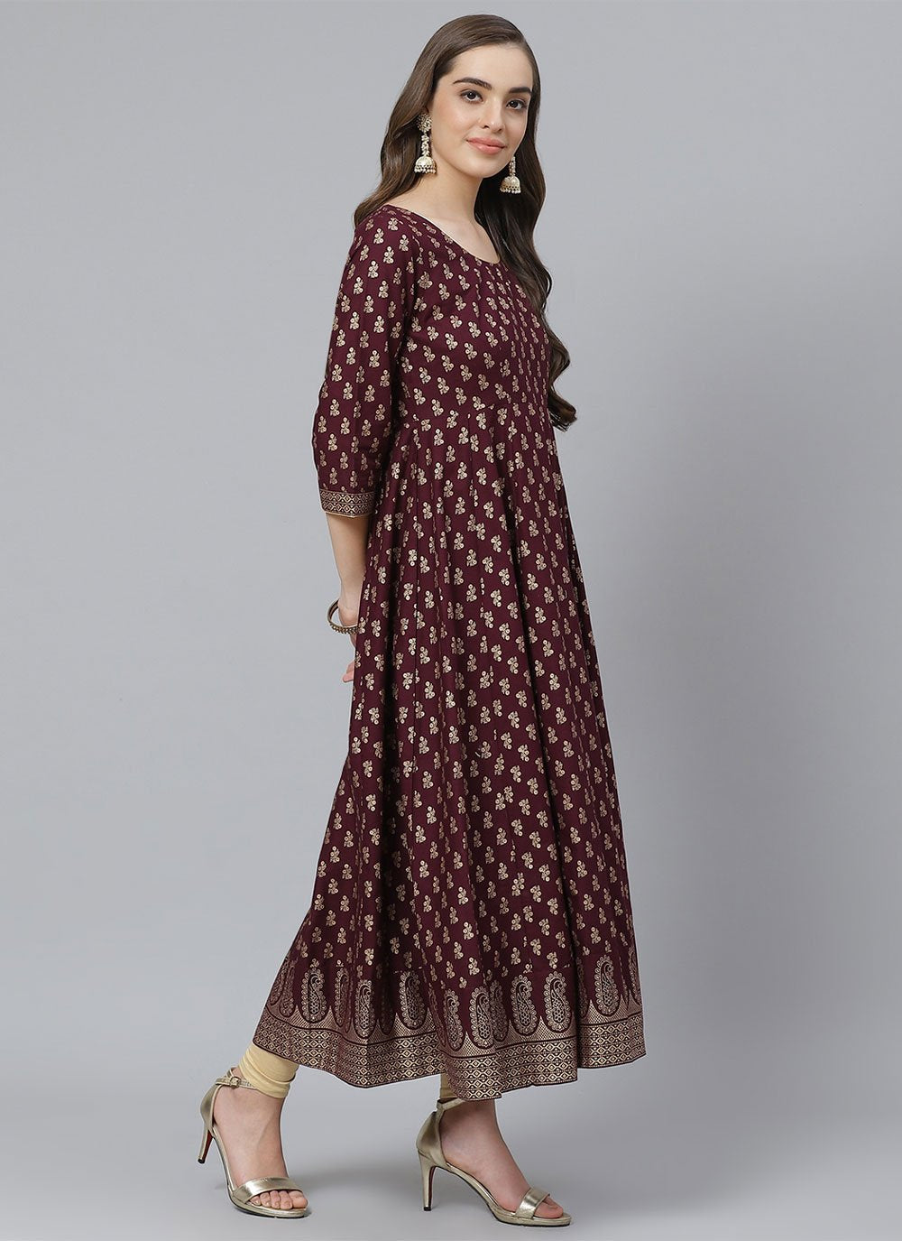 Pant Style Suit Cotton Purple Print Salwar Kameez