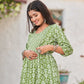 Party Wear Kurti Cotton Green Print Kurtis