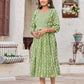 Party Wear Kurti Cotton Green Print Kurtis