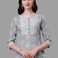 Party Wear Kurti Cotton Grey Print Kurtis