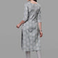 Party Wear Kurti Cotton Grey Print Kurtis