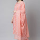 Salwar Suit Cotton Peach Print Salwar Kameez