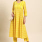 Salwar Suit Cotton Yellow Print Salwar Kameez