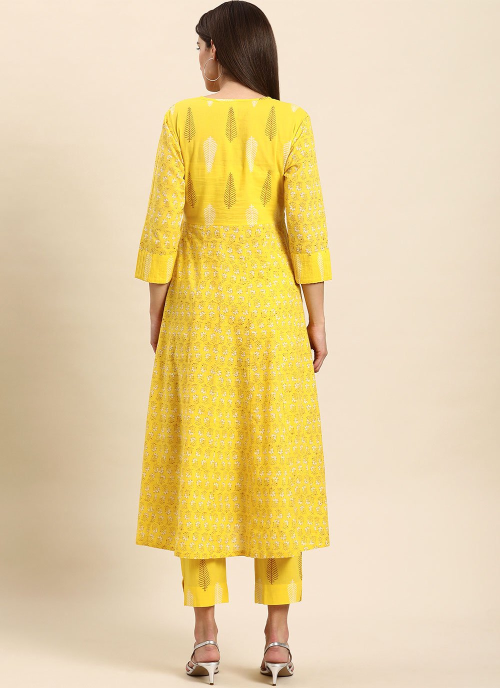 Salwar Suit Cotton Yellow Print Salwar Kameez