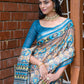 Classic Cotton Silk Firozi Print Saree