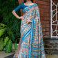 Classic Cotton Silk Firozi Print Saree