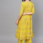 Designer Kurti Rayon Viscose Yellow Print Kurtis