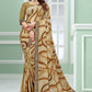 Trendy Saree Faux Georgette Brown Patch Border Saree