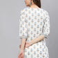 Designer Kurti Cotton White Print Kurtis
